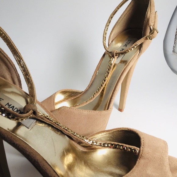 STEVE Madden Sexy Suede Pumps, Chain Strap Size 10 - Picture 3 of 6